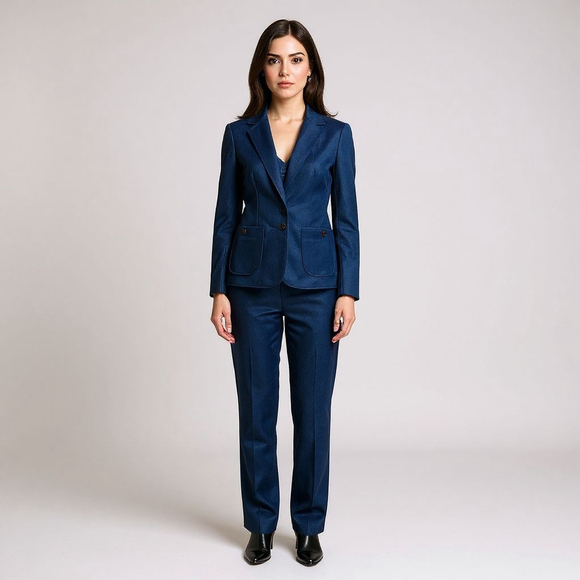 Laurenté Vintage Blue Polyester Suit - Picture 1 of 16